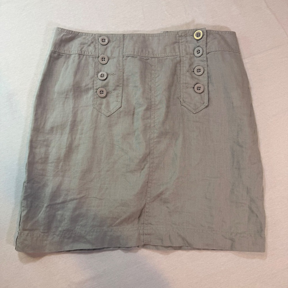 NWT Cynthia Rowley 100% Linen Women 2 Mini Skirt Sailor Nautical Travel Preppy